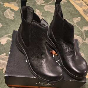 Dansko Black Leather Chelsea Boots